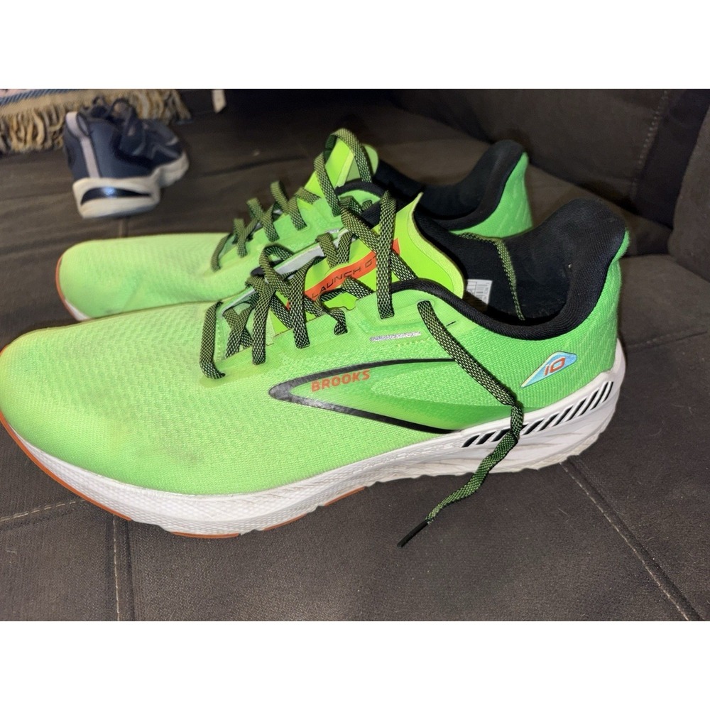 Brooks Launch GTS 10 Mens Size 14 Green Neon Running Shoes 1104101D308